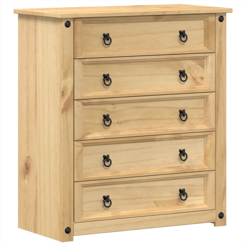 vidaXL Dulap cu sertare „Corona”, 80x40x89 cm, lemn masiv de pin vidaXL Dulap cu sertare „Corona”, 80x40x89 cm, lemn masiv de pin
