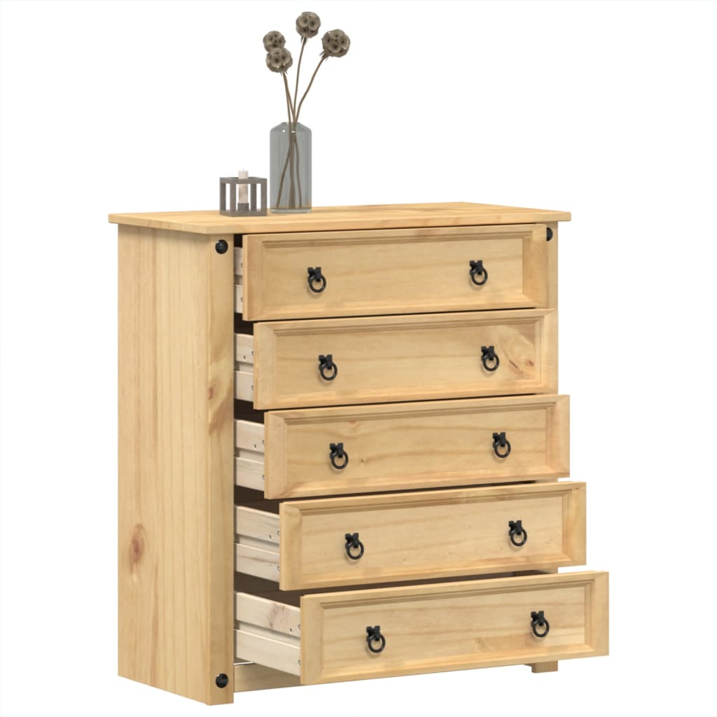 vidaXL Dulap cu sertare „Corona”, 80x40x89 cm, lemn masiv de pin vidaXL Dulap cu sertare „Corona”, 80x40x89 cm, lemn masiv de pin