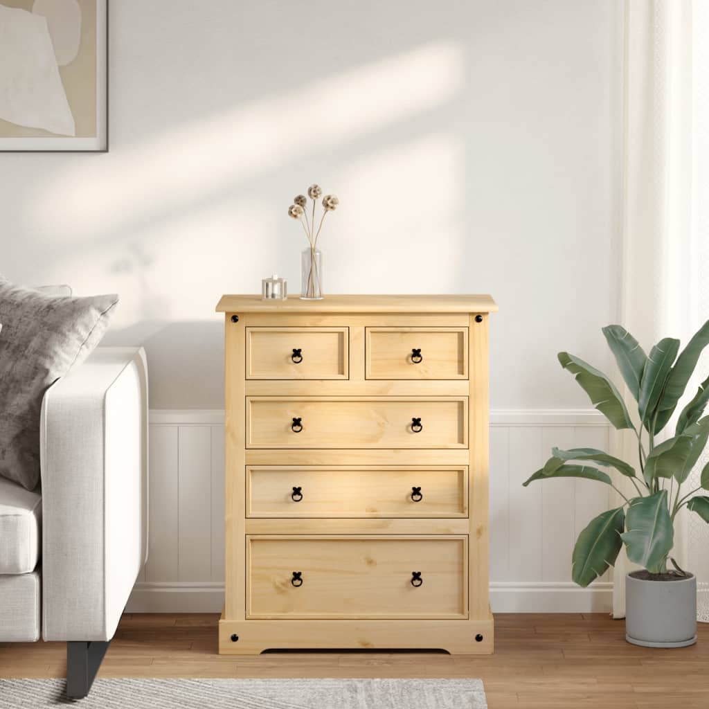 vidaXL Dulap cu sertare „Corona”, 92x48x114 cm, lemn masiv de pin