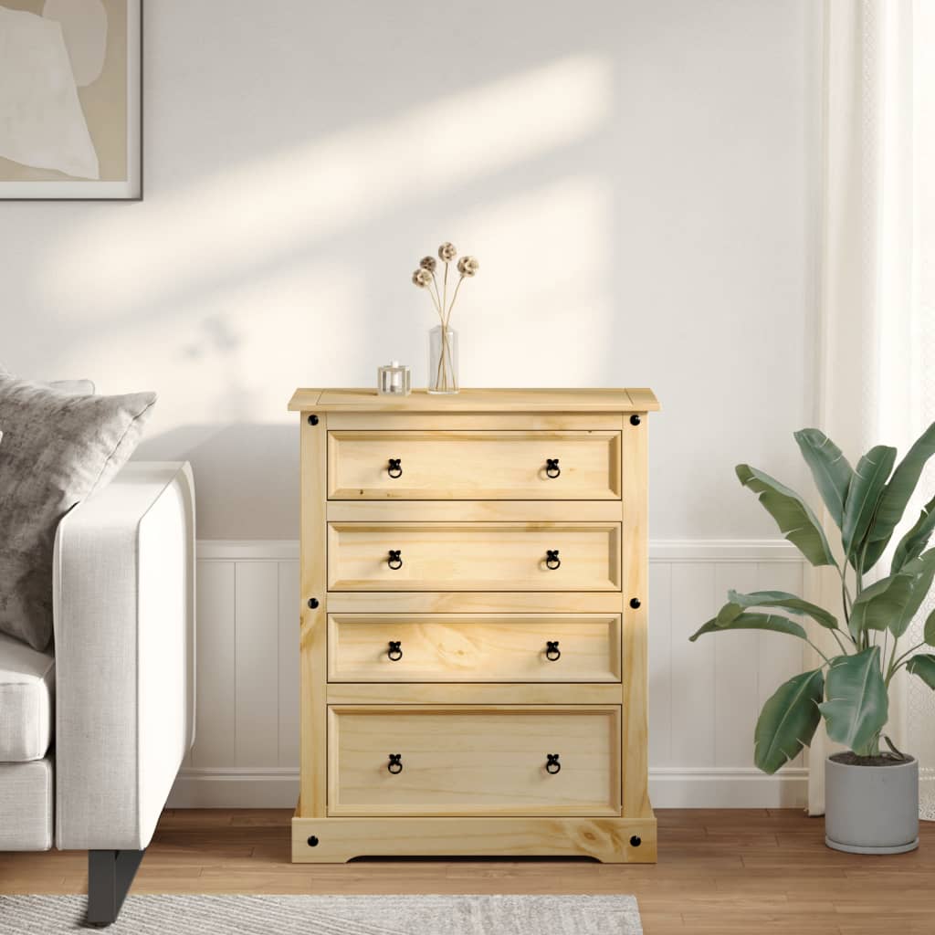 vidaXL Dulap cu sertare „Corona”, 92x48x120 cm, lemn masiv de pin vidaXL Dulap cu sertare „Corona”, 92x48x120 cm, lemn masiv de pin