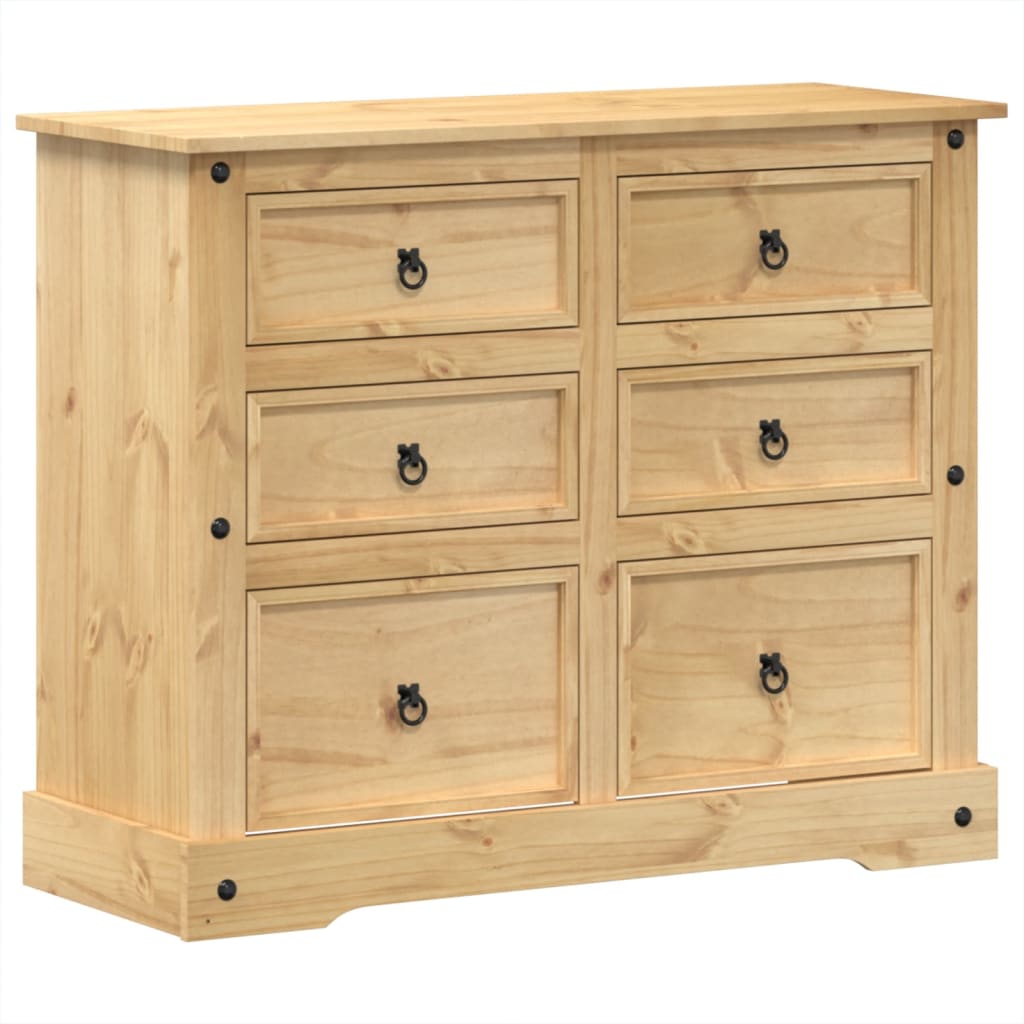 vidaXL Dulap cu sertare „Corona”, 110x43x91 cm, lemn masiv de pin