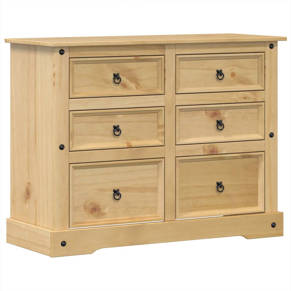 vidaXL Dulap cu sertare „Corona”, 112x48x91 cm, lemn masiv de pin vidaXL Dulap cu sertare „Corona”, 112x48x91 cm, lemn masiv de pin