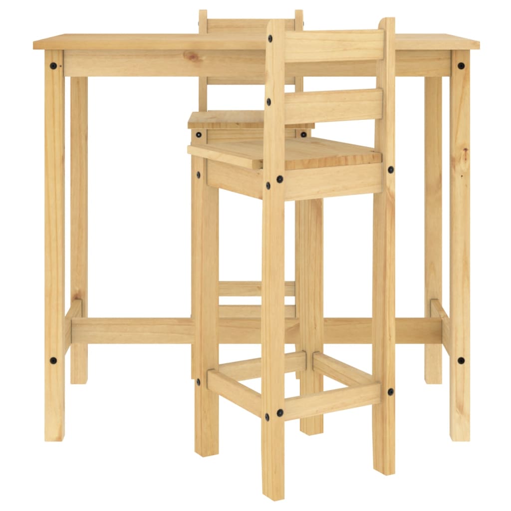 vidaXL Set mobilier de bar, 3 piese, lemn masiv de pin vidaXL Set mobilier de bar, 3 piese, lemn masiv de pin