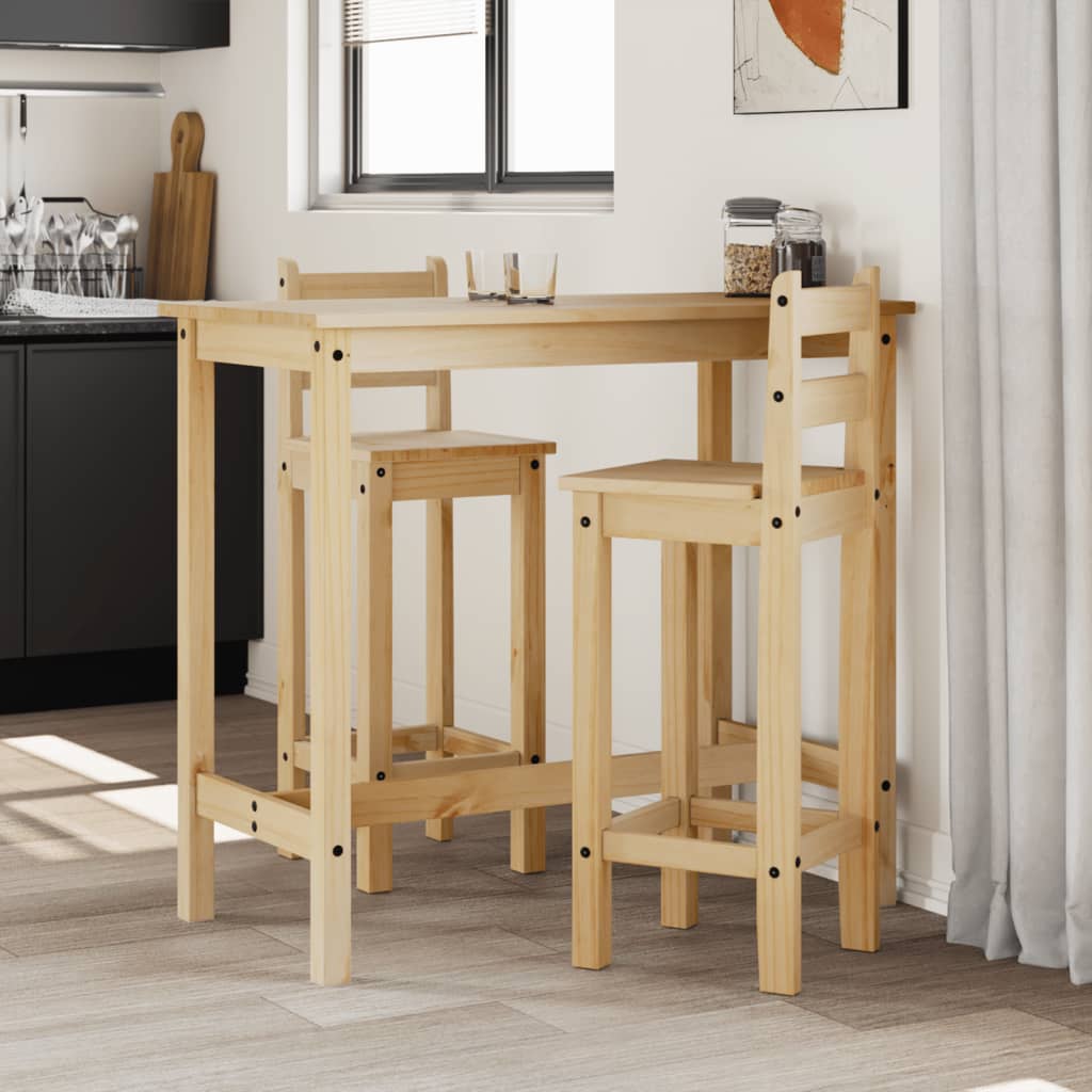 vidaXL Set mobilier de bar, 3 piese, lemn masiv de pin vidaXL Set mobilier de bar, 3 piese, lemn masiv de pin