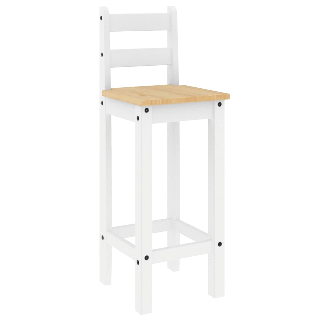 vidaXL Scaune de bar, 2 buc., alb, lemn masiv de pin vidaXL Scaune de bar, 2 buc., alb, lemn masiv de pin