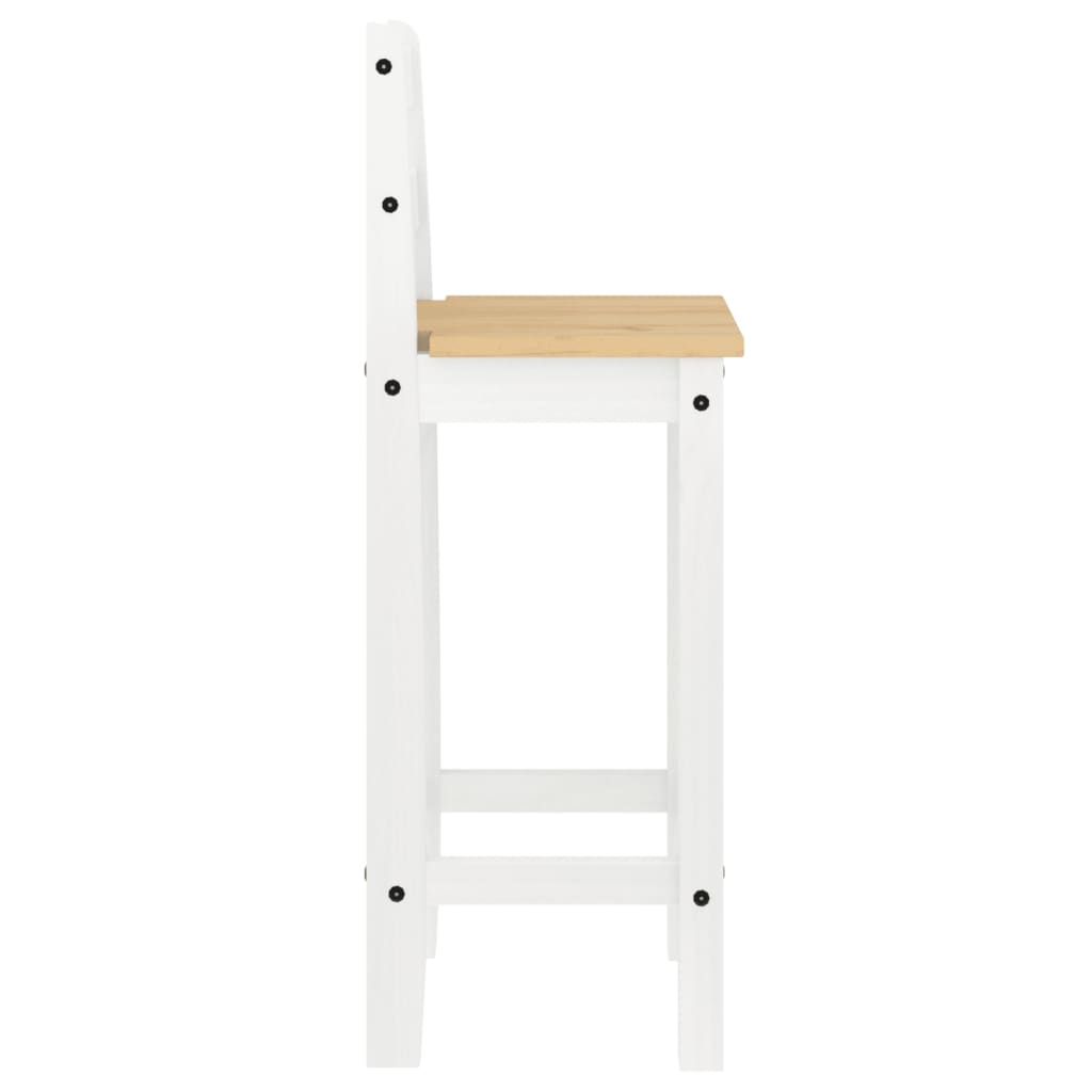 vidaXL Scaune de bar, 2 buc., alb, lemn masiv de pin vidaXL Scaune de bar, 2 buc., alb, lemn masiv de pin