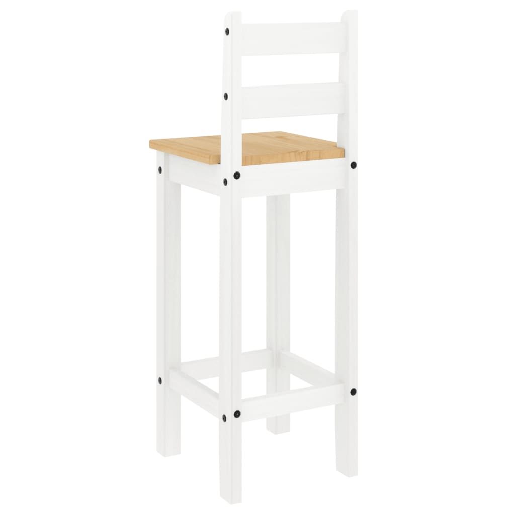 vidaXL Scaune de bar, 2 buc., alb, lemn masiv de pin vidaXL Scaune de bar, 2 buc., alb, lemn masiv de pin
