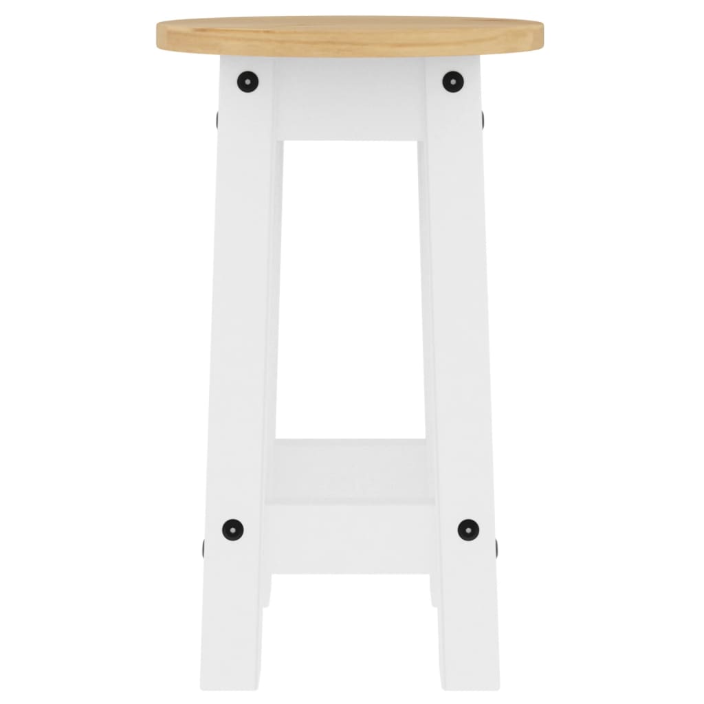 vidaXL Scaune de bar, 2 buc., alb, lemn masiv de pin vidaXL Scaune de bar, 2 buc., alb, lemn masiv de pin