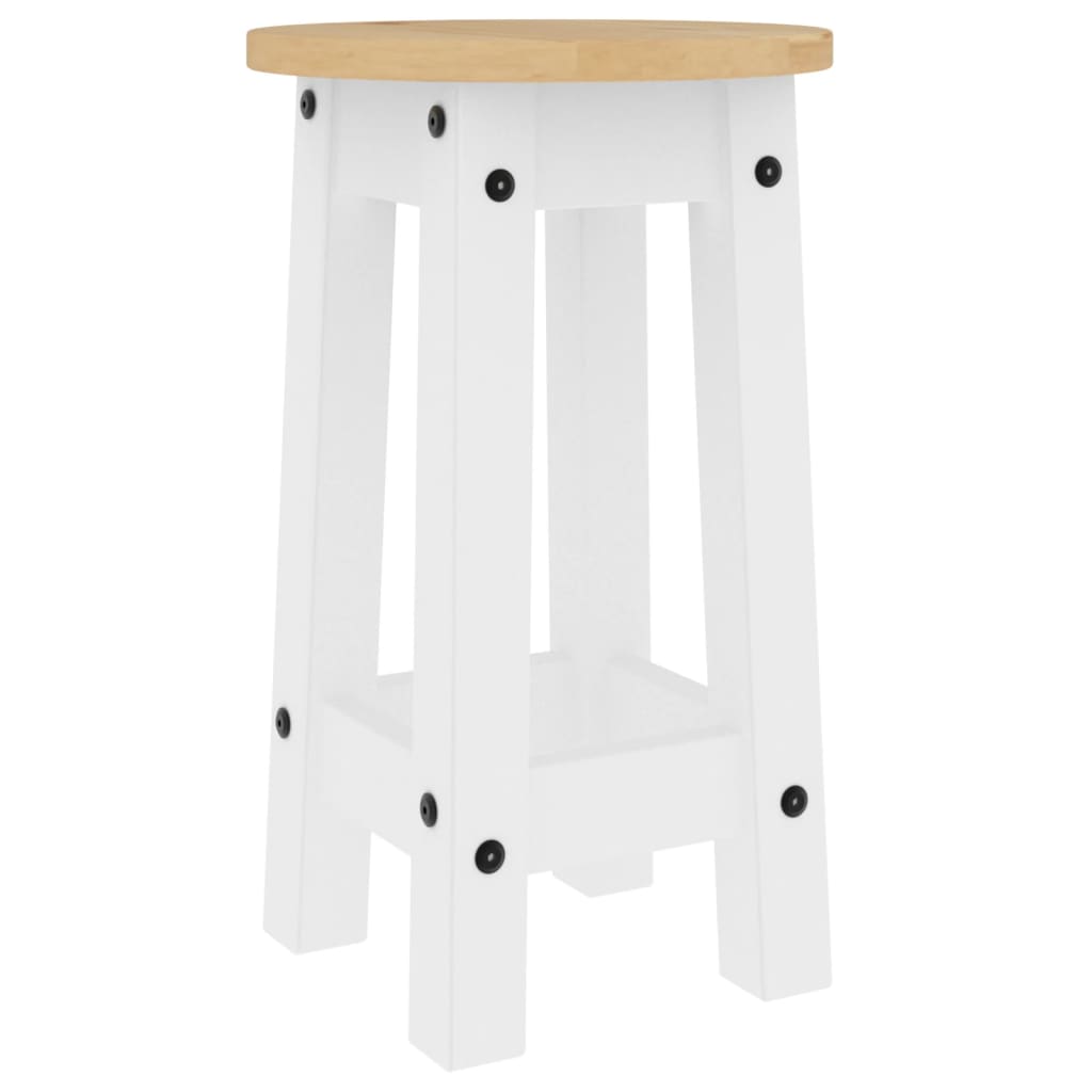 vidaXL Scaune de bar, 2 buc., alb, lemn masiv de pin vidaXL Scaune de bar, 2 buc., alb, lemn masiv de pin