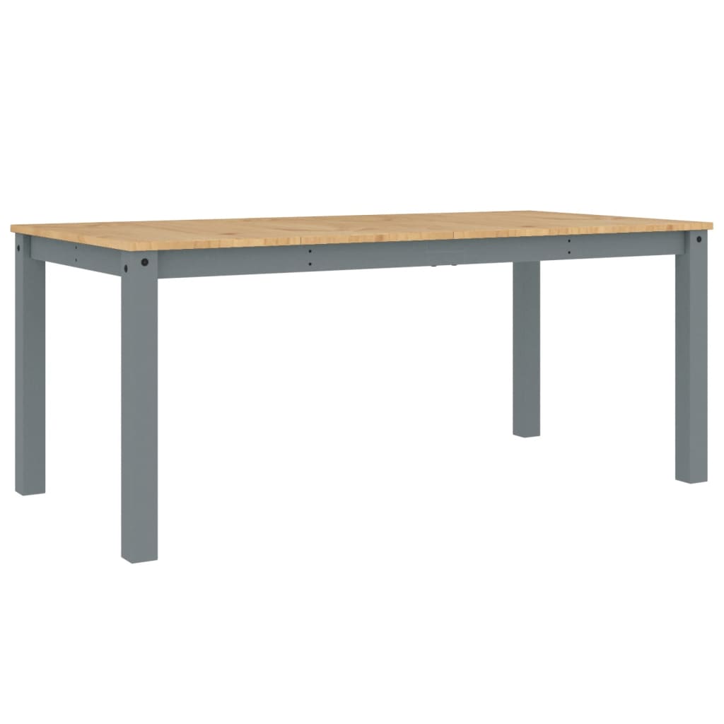 vidaXL Masă de sufragerie „Panama”, gri, 180x90x75 cm, lemn masiv pin