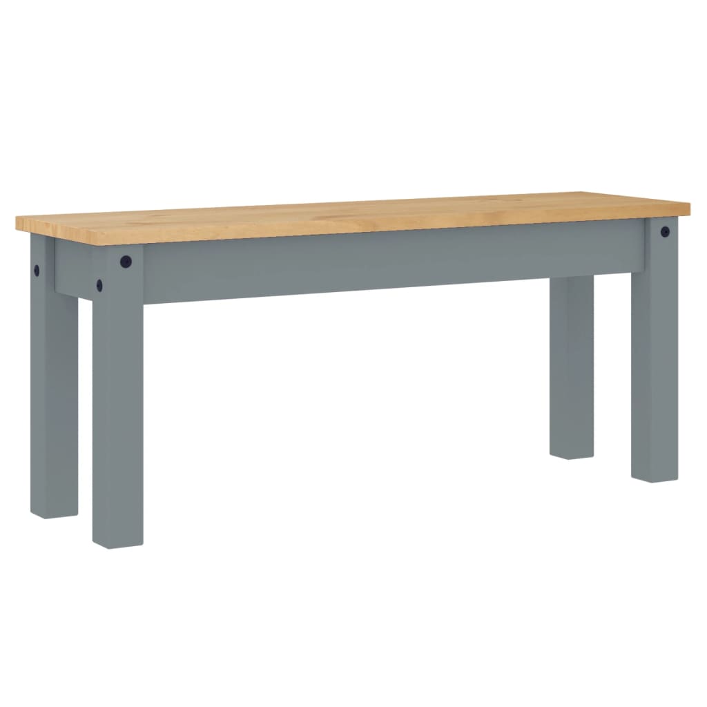 vidaXL Banchetă de bucătărie Panama, gri, 105x30x45 cm, lemn masiv pin vidaXL Banchetă de bucătărie Panama, gri, 105x30x45 cm, lemn masiv pin
