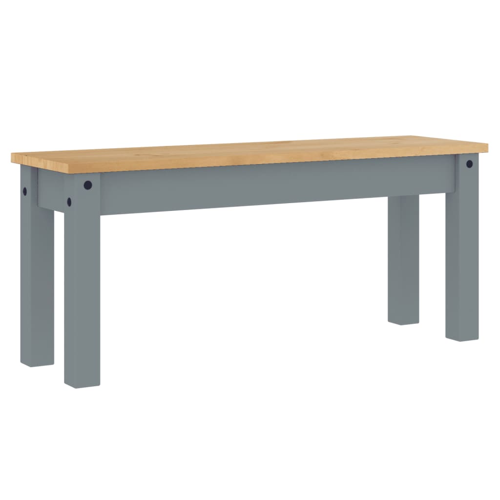 vidaXL Banchetă de bucătărie Panama, gri, 105x30x45 cm, lemn masiv pin vidaXL Banchetă de bucătărie Panama, gri, 105x30x45 cm, lemn masiv pin