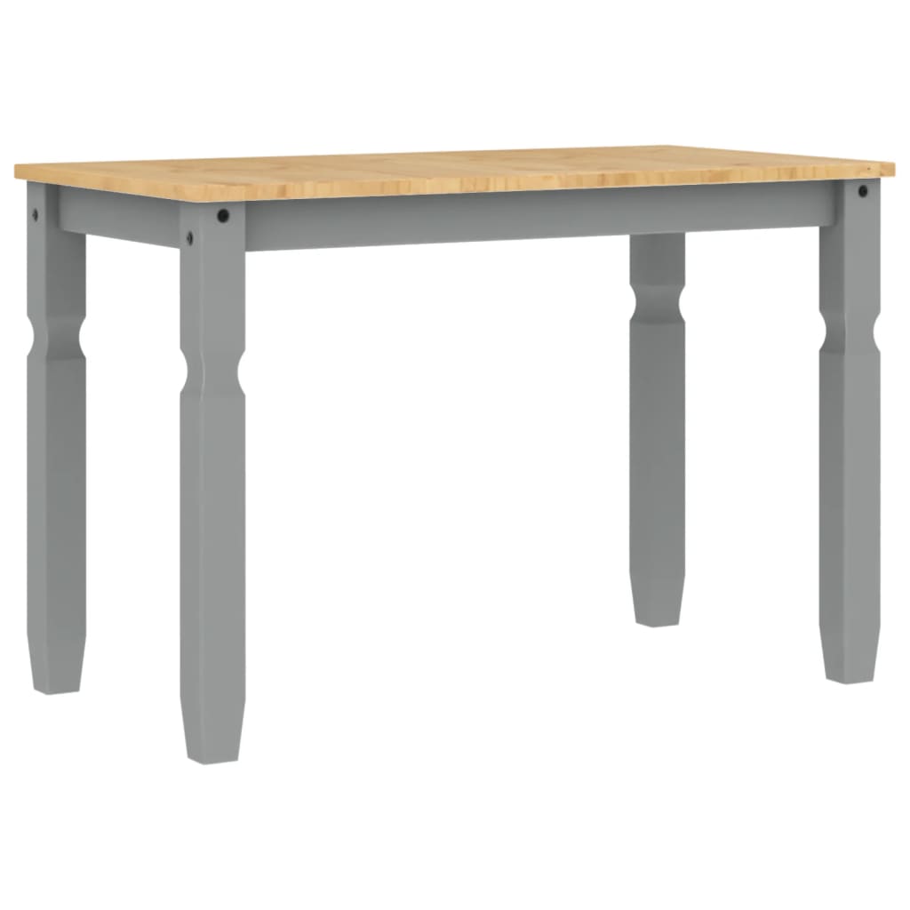 vidaXL Masă de sufragerie "Corona", gri 112x60x75 cm lemn masiv de pin