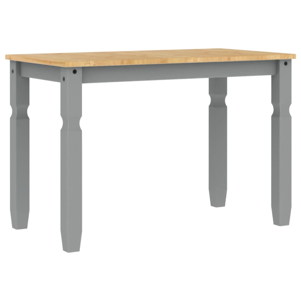 vidaXL Masă de sufragerie "Corona", gri 112x60x75 cm lemn masiv de pin