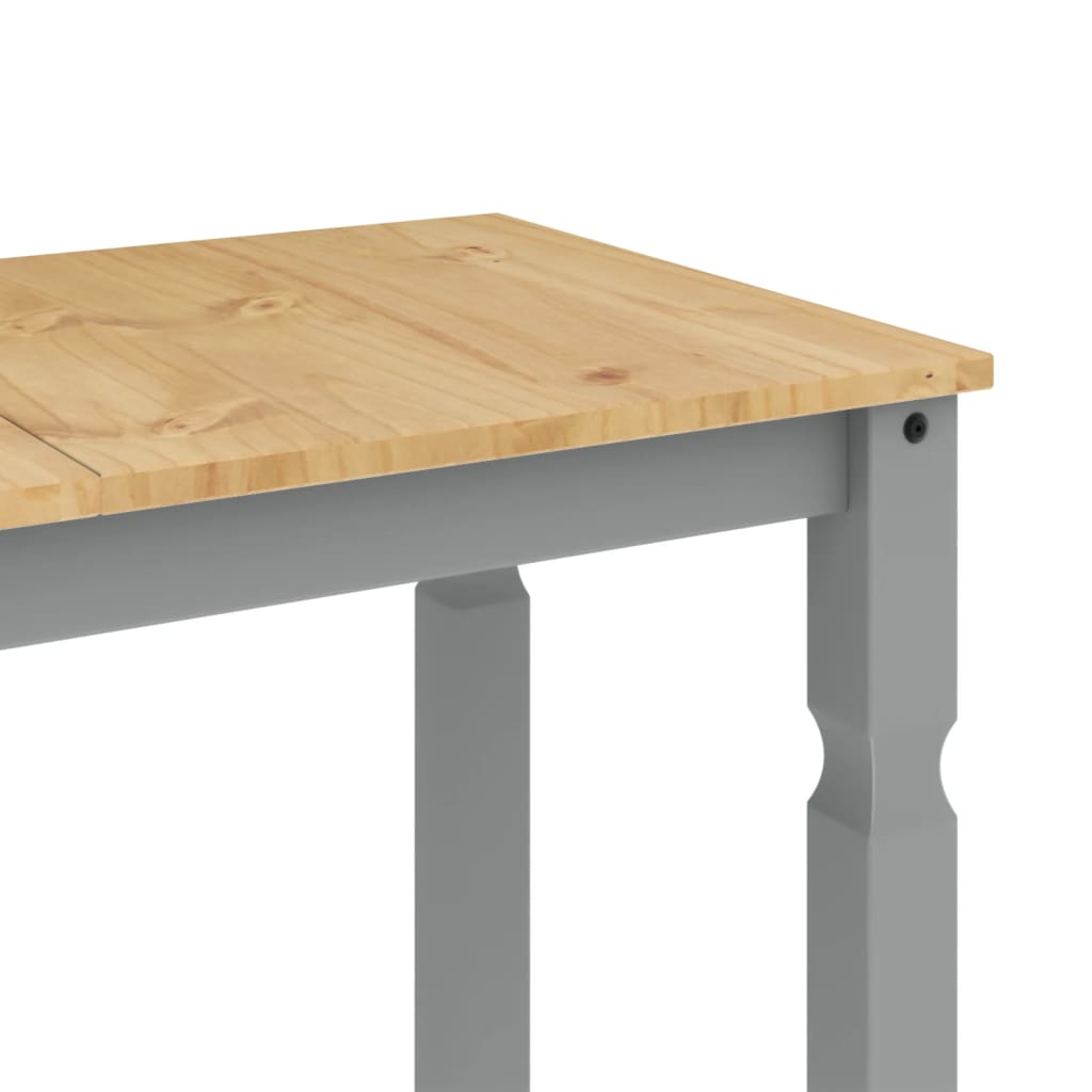 vidaXL Masă de sufragerie "Corona", gri 112x60x75 cm lemn masiv de pin