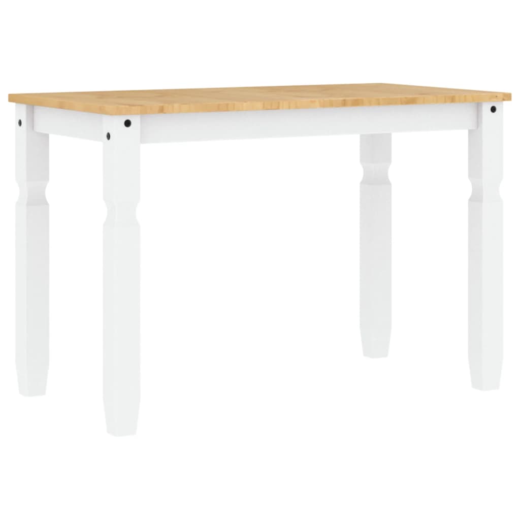 vidaXL Masă de sufragerie "Corona", alb 112x60x75 cm lemn masiv de pin