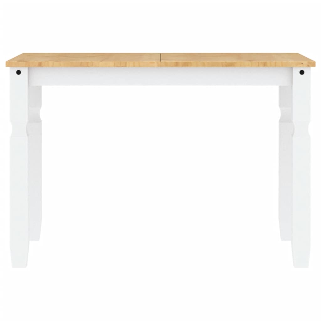 vidaXL Masă de sufragerie "Corona", alb 112x60x75 cm lemn masiv de pin