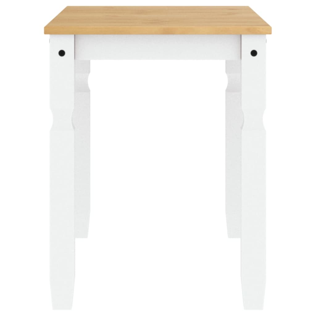 vidaXL Masă de sufragerie "Corona", alb 112x60x75 cm lemn masiv de pin