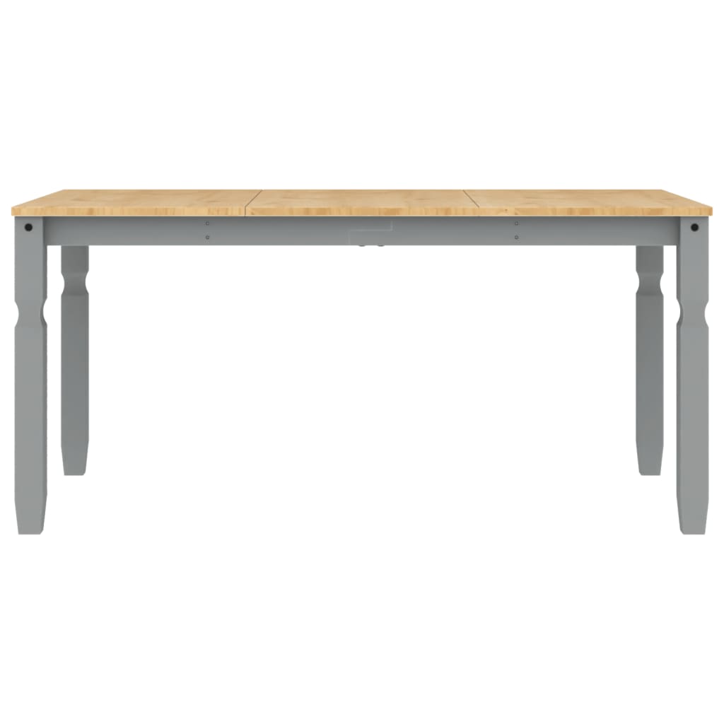 vidaXL Masă de sufragerie "Corona", gri 160x80x75 cm lemn masiv de pin