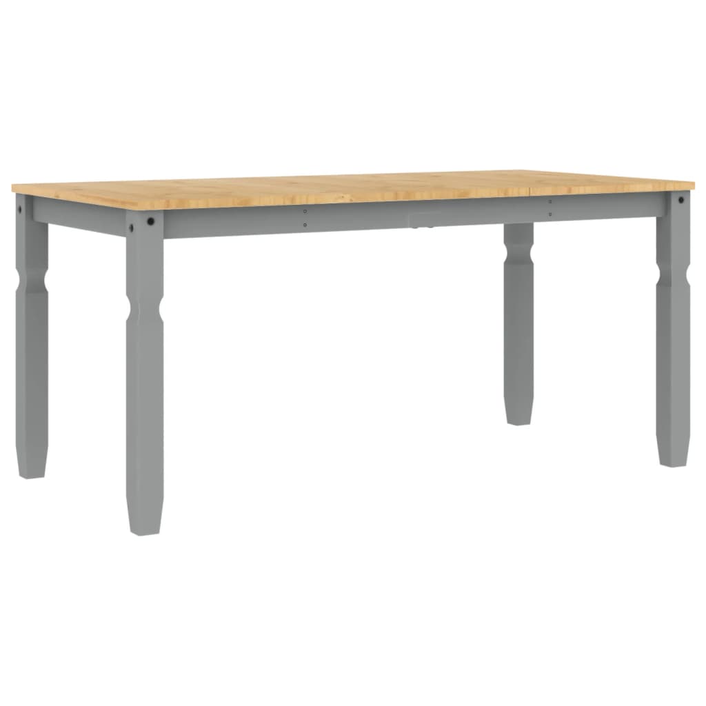 vidaXL Masă de sufragerie "Corona", gri 160x80x75 cm lemn masiv de pin