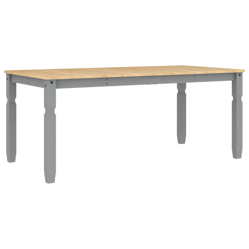 vidaXL Masă de sufragerie "Corona", gri 180x90x75 cm lemn masiv de pin