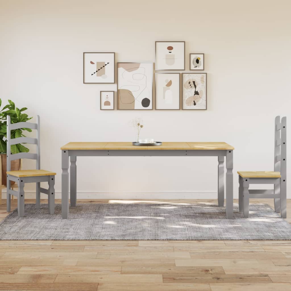 vidaXL Masă de sufragerie "Corona", gri 180x90x75 cm lemn masiv de pin