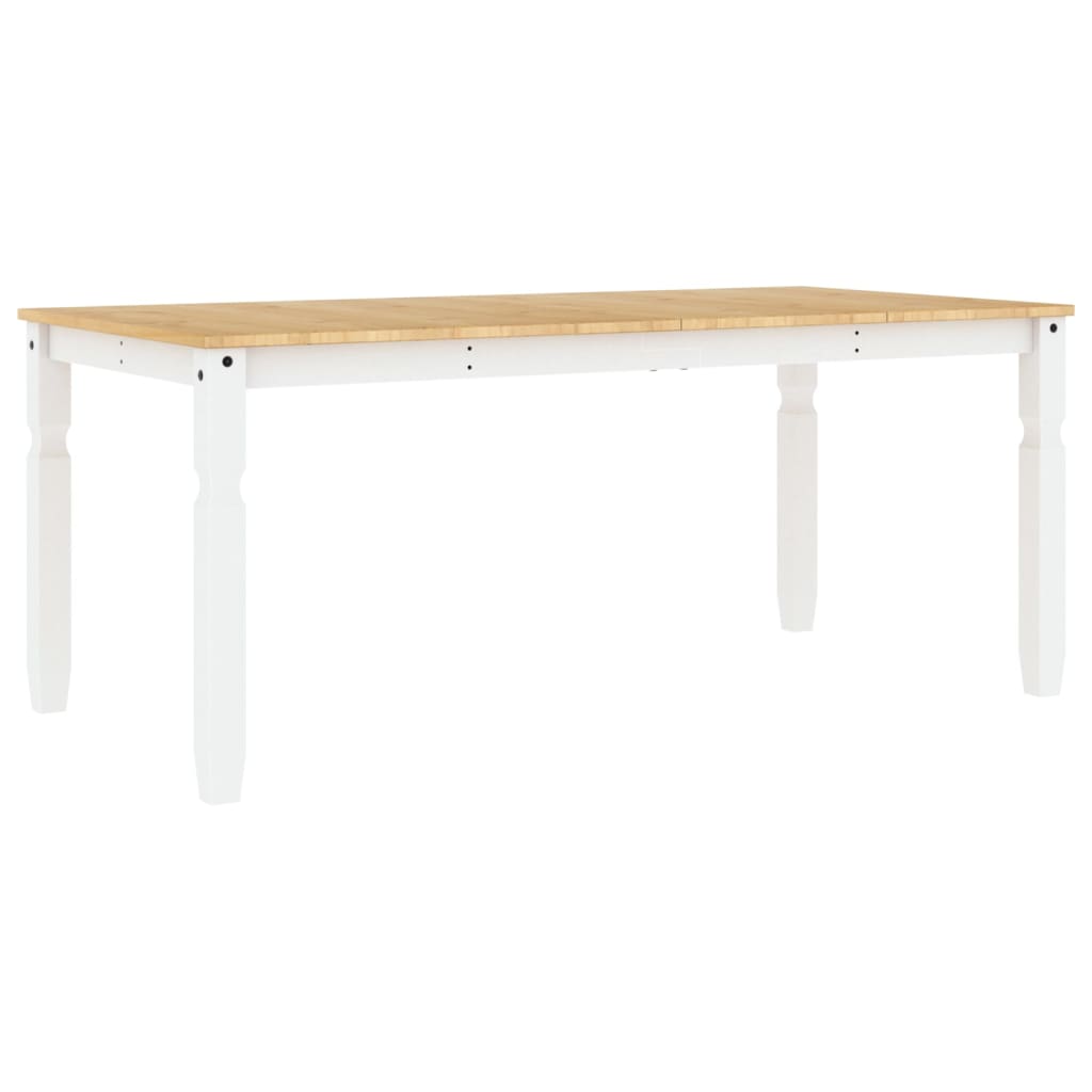 vidaXL Masă de sufragerie "Corona", alb 180x90x75 cm lemn masiv de pin