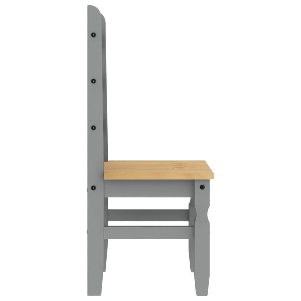 vidaXL Scaune de bucătărie Corona 2buc. gri 42x47x107cm lemn masiv pin