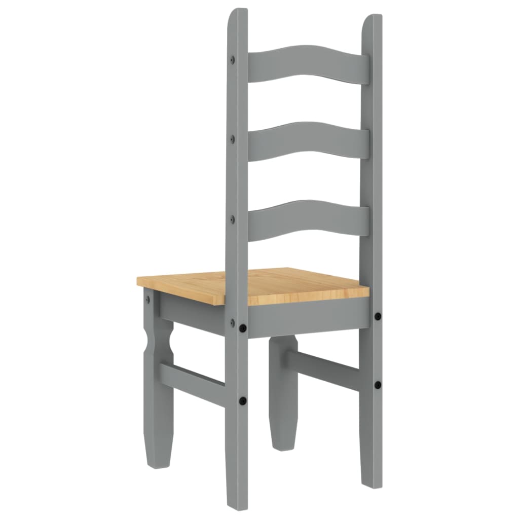 vidaXL Scaune de bucătărie Corona 2buc. gri 42x47x107cm lemn masiv pin