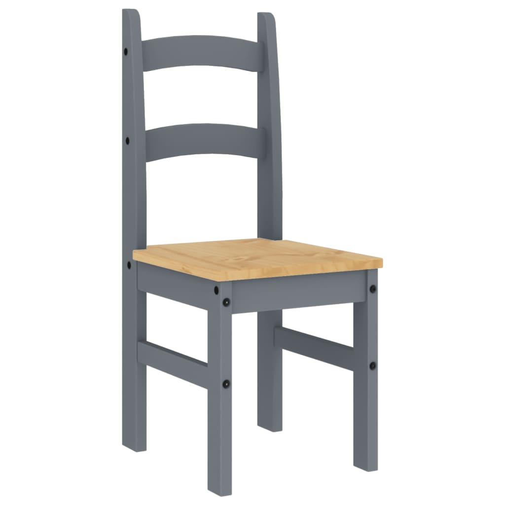 vidaXL Scaune de bucătărie, 2 buc., gri, 40x46x99cm, lemn masiv de pin vidaXL Scaune de bucătărie, 2 buc., gri, 40x46x99cm, lemn masiv de pin