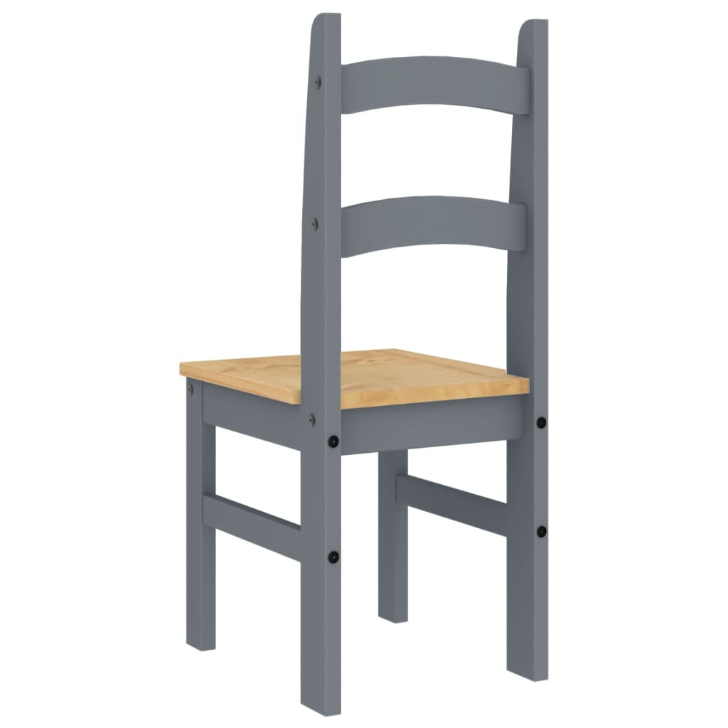 vidaXL Scaune de bucătărie, 2 buc., gri, 40x46x99cm, lemn masiv de pin vidaXL Scaune de bucătărie, 2 buc., gri, 40x46x99cm, lemn masiv de pin