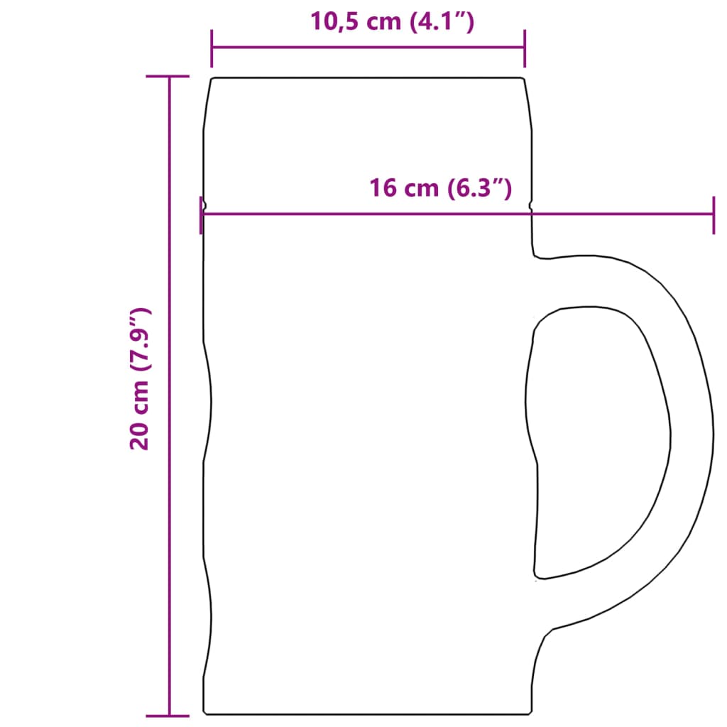 vidaXL Halbe de bere cu mâner din sticlă, 6 buc., 1000 ml vidaXL Halbe de bere cu mâner din sticlă, 6 buc., 1000 ml