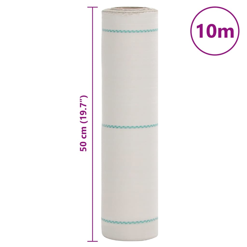 vidaXL Membrană antiburuieni, alb, 0,5x10 m, PP vidaXL Membrană antiburuieni, alb, 0,5x10 m, PP