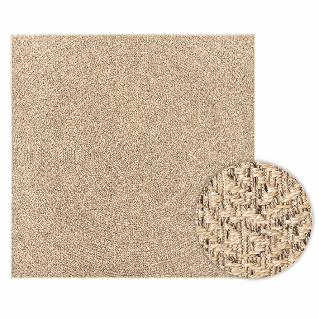 vidaXL Covor ZIZUR aspect iută, 200x200cm, pentru interior și exterior