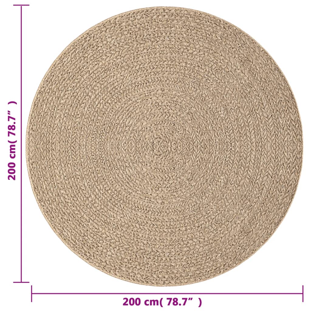 vidaXL Covor ZIZUR aspect iută, Ø 200 cm, pentru interior și exterior vidaXL Covor ZIZUR aspect iută, Ø 200 cm, pentru interior și exterior
