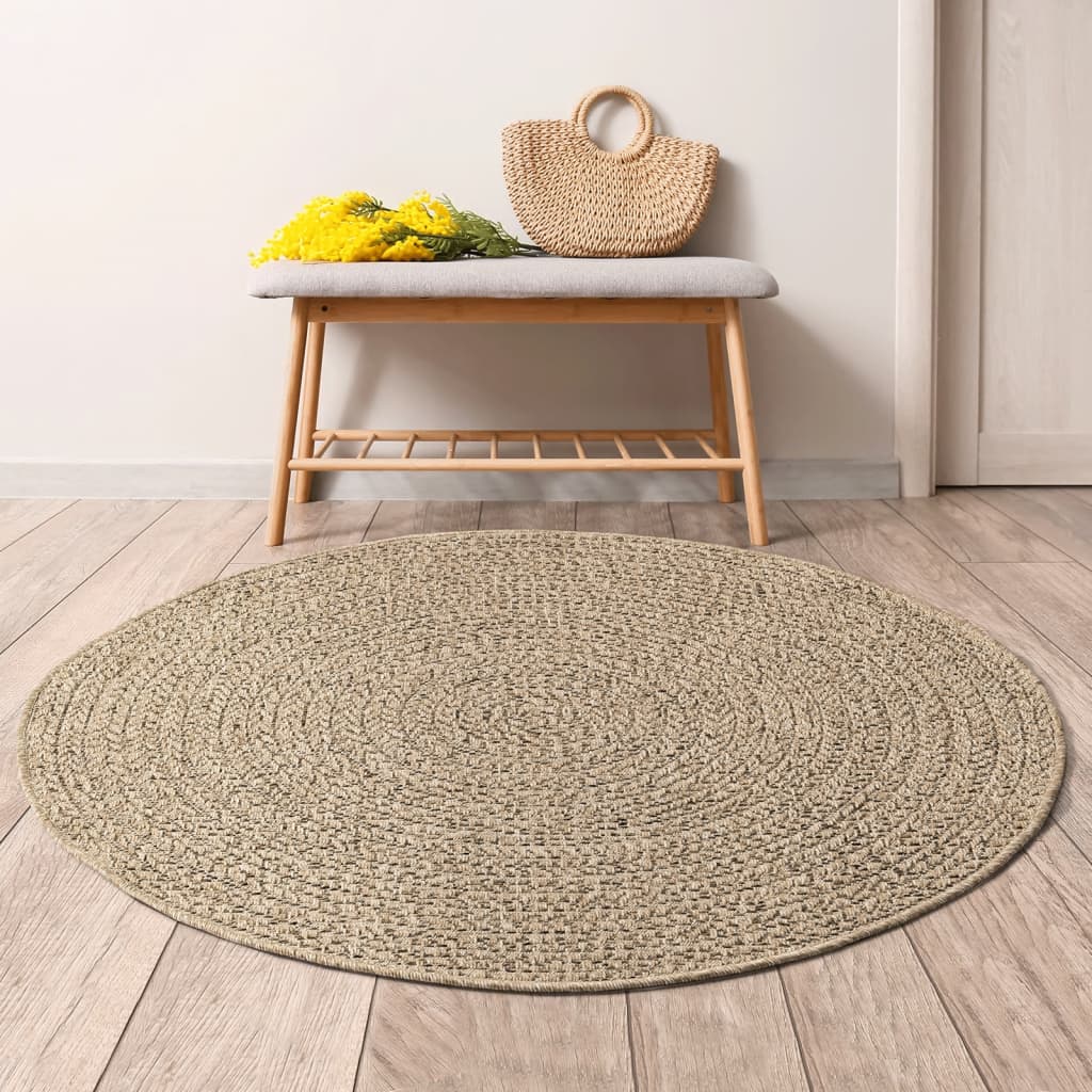 vidaXL Covor ZIZUR aspect iută, Ø 200 cm, pentru interior și exterior vidaXL Covor ZIZUR aspect iută, Ø 200 cm, pentru interior și exterior