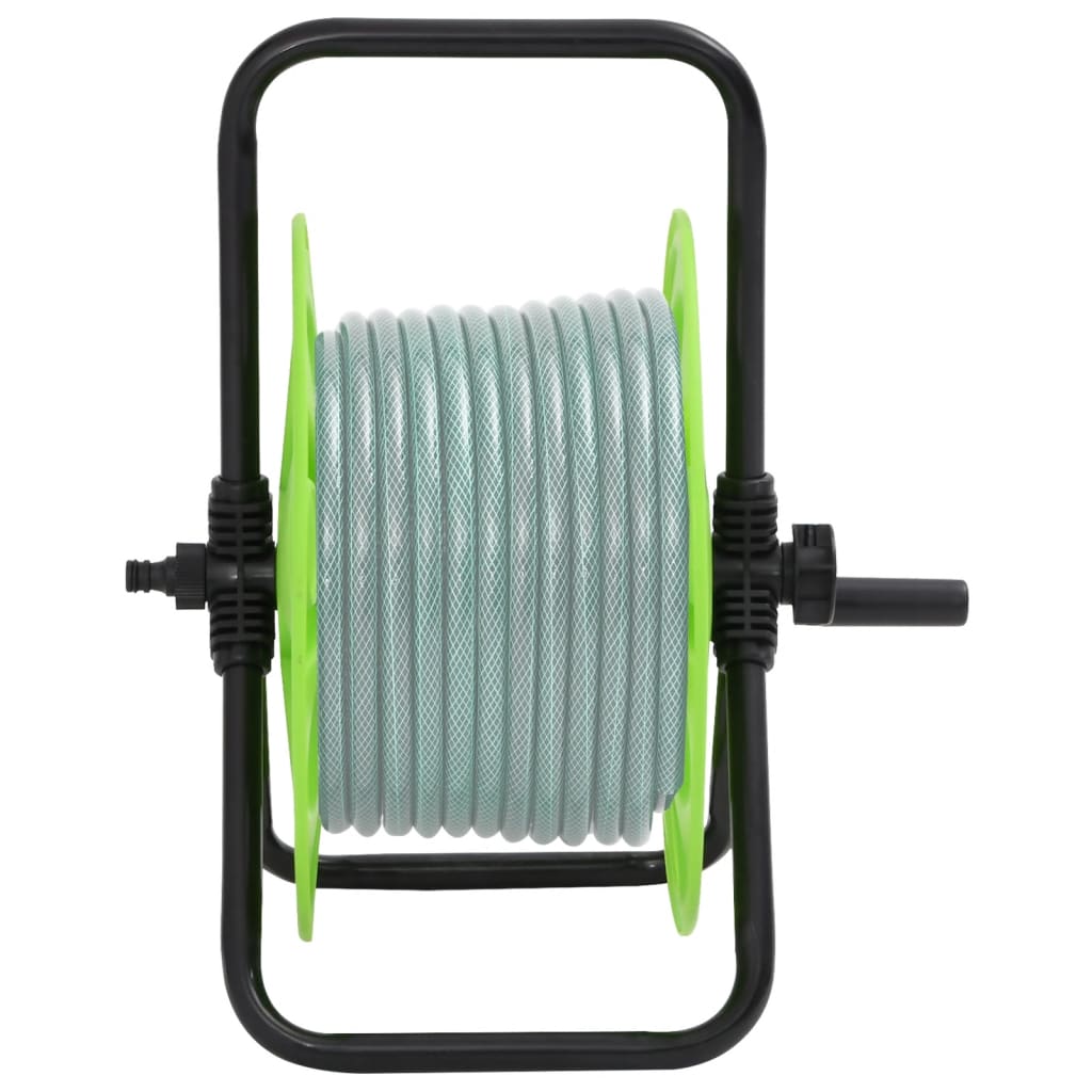 vidaXL Tambur de furtun autonom, verde, pt. furtun 45 m 1/2 inch, oțel