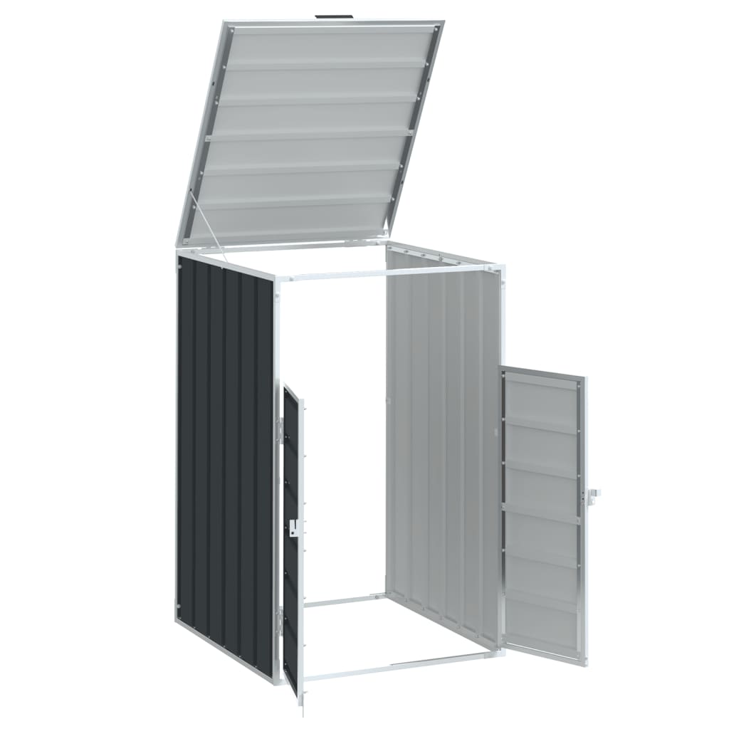 vidaXL Depozitare coș gunoi cu roți 1 coș antracit 72x81x115 cm oțel vidaXL Depozitare coș gunoi cu roți 1 coș antracit 72x81x115 cm oțel