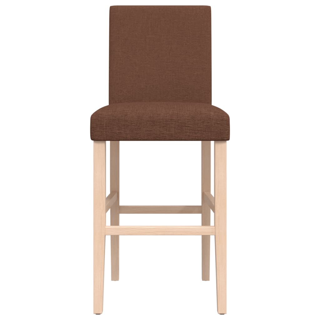 vidaXL Scaune de bar, 2 buc., lemn masiv de hevea și textil vidaXL Scaune de bar, 2 buc., lemn masiv de hevea și textil