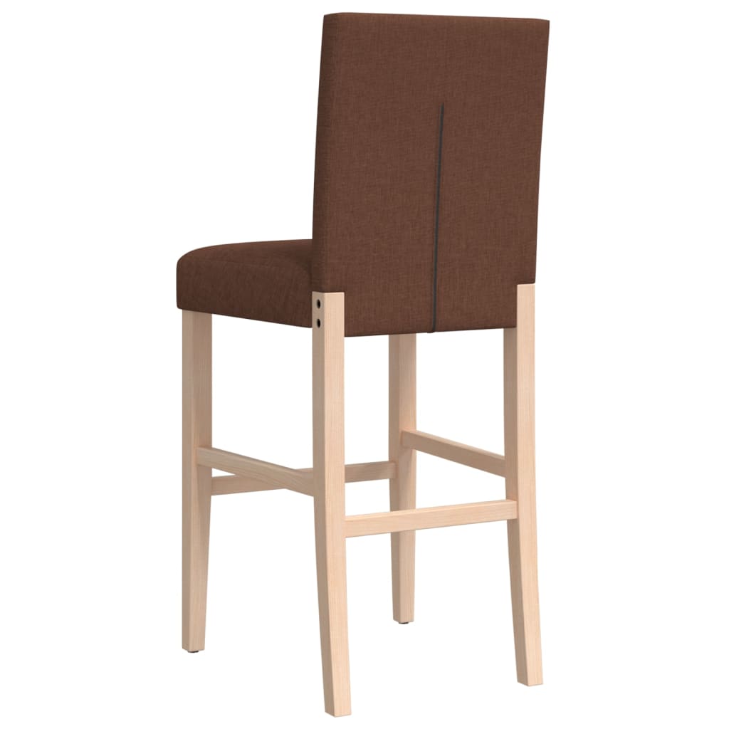 vidaXL Scaune de bar, 2 buc., lemn masiv de hevea și textil vidaXL Scaune de bar, 2 buc., lemn masiv de hevea și textil