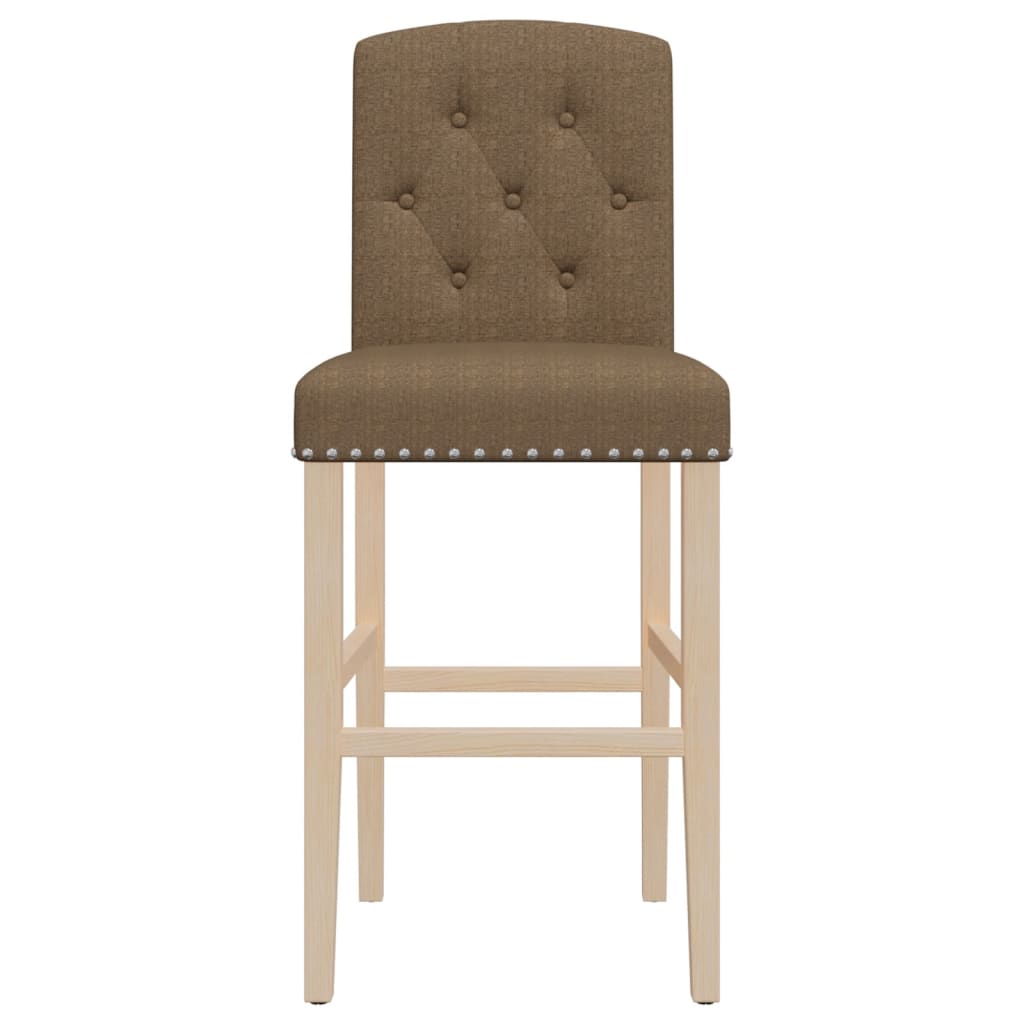 vidaXL Scaune de bar, 2 buc., lemn masiv de hevea și textil vidaXL Scaune de bar, 2 buc., lemn masiv de hevea și textil