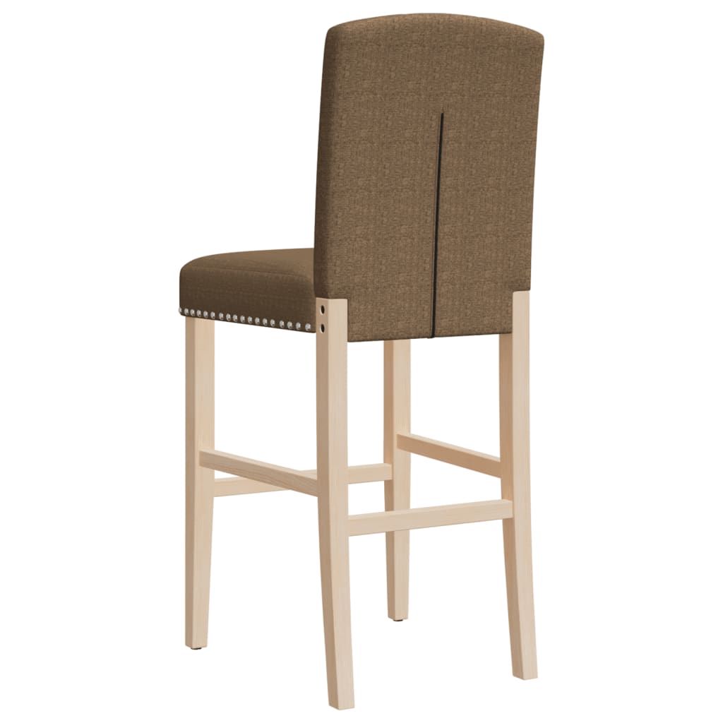 vidaXL Scaune de bar, 2 buc., lemn masiv de hevea și textil vidaXL Scaune de bar, 2 buc., lemn masiv de hevea și textil