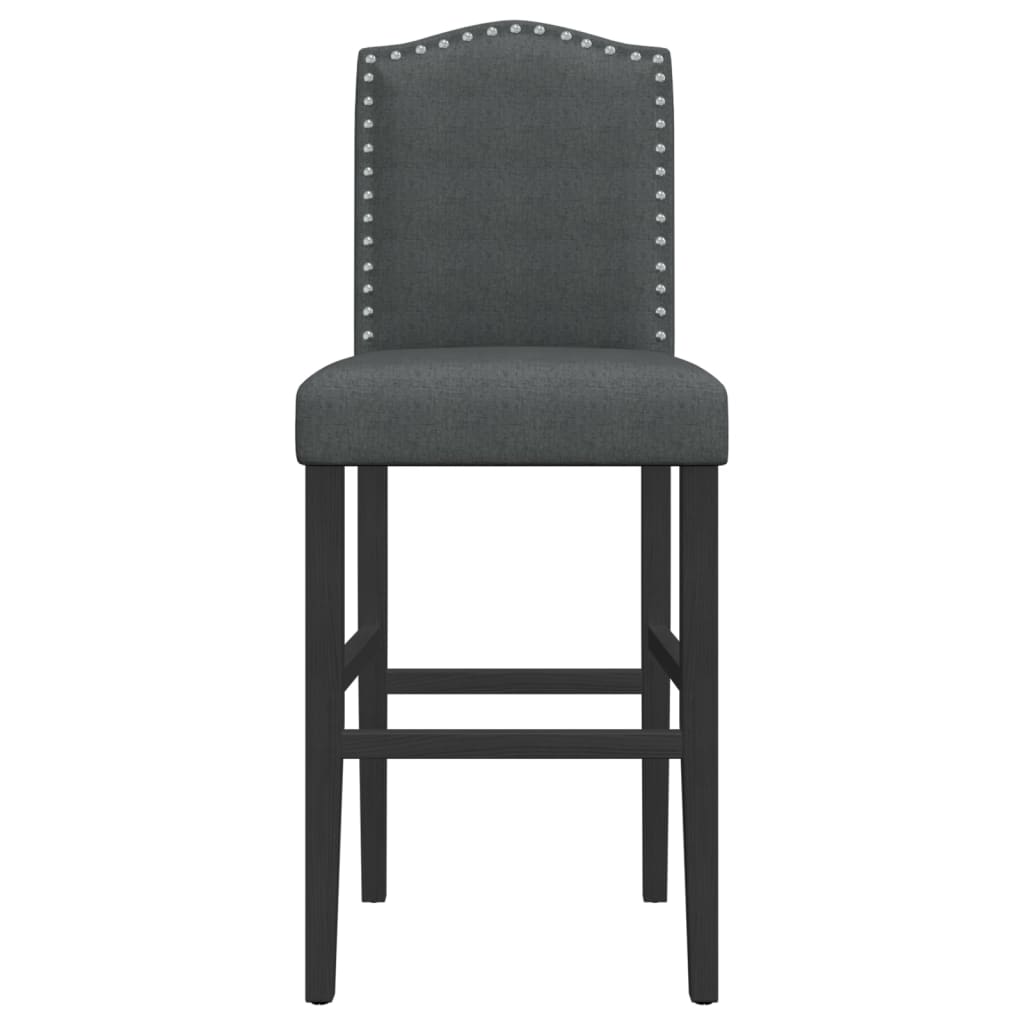 vidaXL Scaune de bar, 2 buc., lemn masiv de hevea și textil