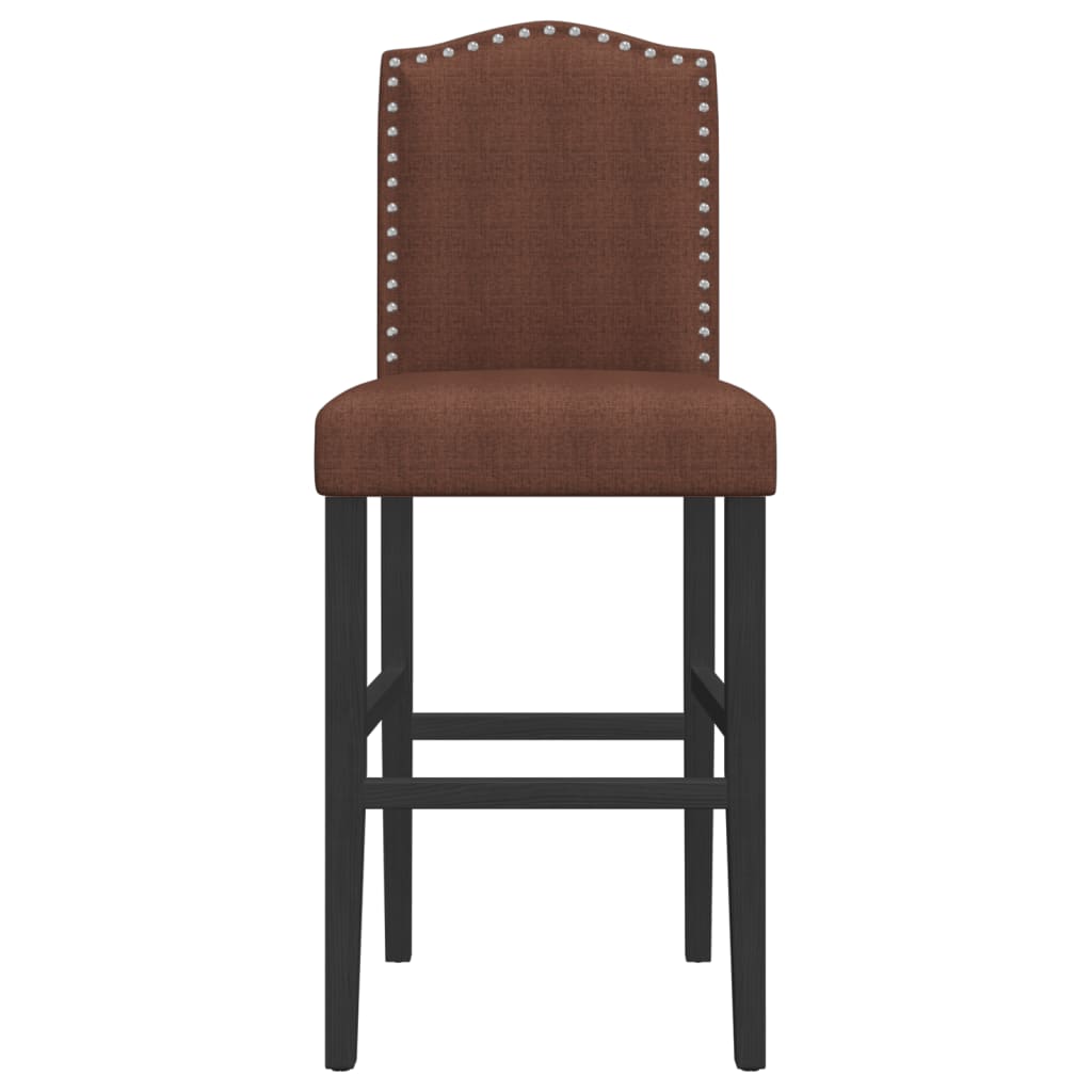 vidaXL Scaune de bar, 2 buc., lemn masiv de hevea și textil vidaXL Scaune de bar, 2 buc., lemn masiv de hevea și textil