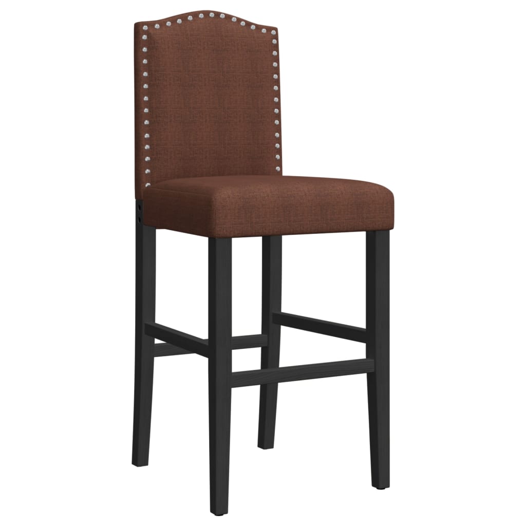 vidaXL Scaune de bar, 2 buc., lemn masiv de hevea și textil vidaXL Scaune de bar, 2 buc., lemn masiv de hevea și textil