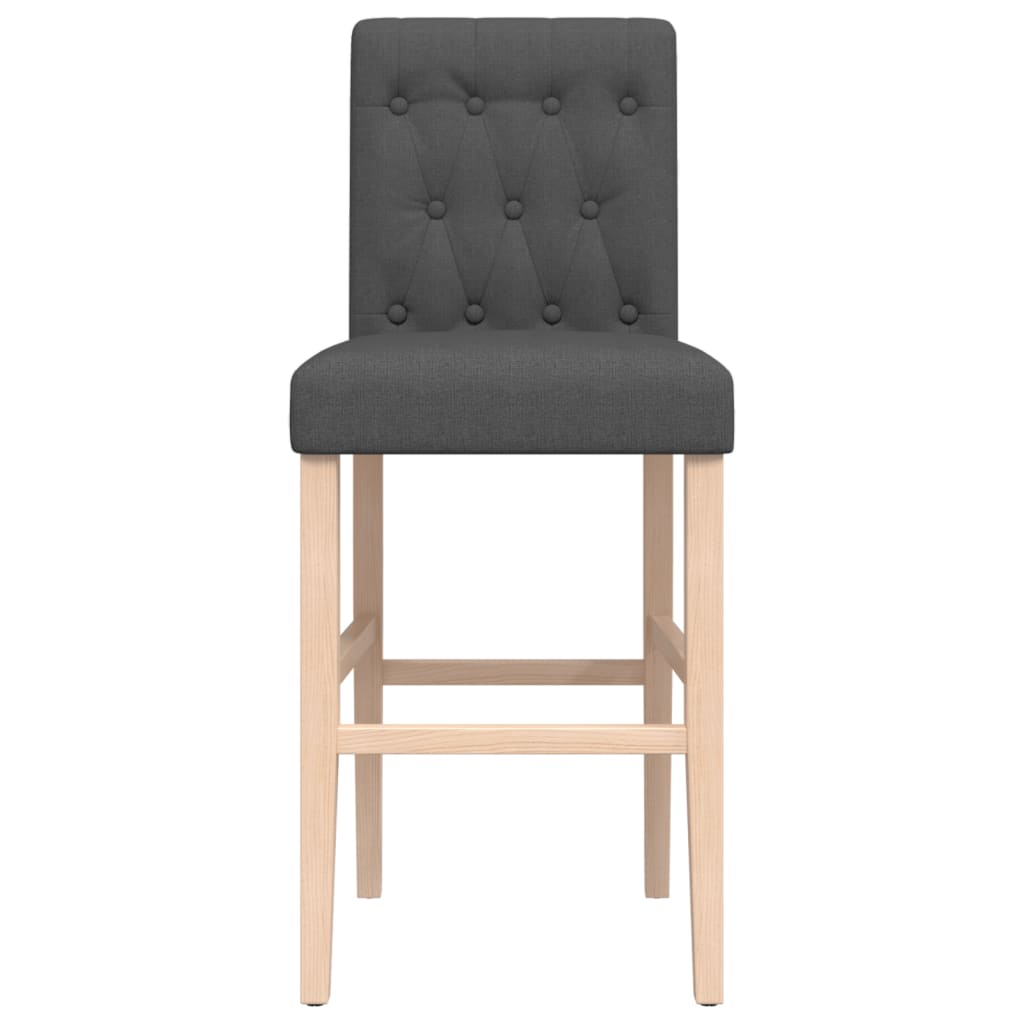 vidaXL Scaune de bar, 2 buc., lemn masiv de hevea și textil vidaXL Scaune de bar, 2 buc., lemn masiv de hevea și textil