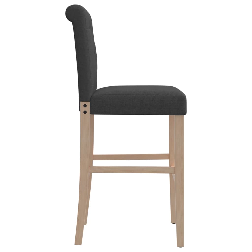 vidaXL Scaune de bar, 2 buc., lemn masiv de hevea și textil vidaXL Scaune de bar, 2 buc., lemn masiv de hevea și textil
