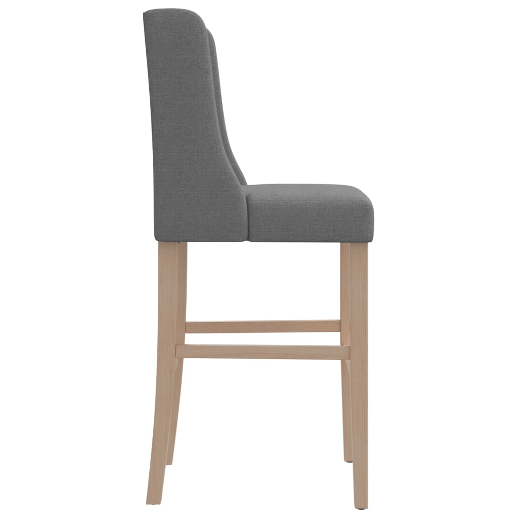 vidaXL Scaune de bar, 2 buc., lemn masiv de hevea și textil vidaXL Scaune de bar, 2 buc., lemn masiv de hevea și textil