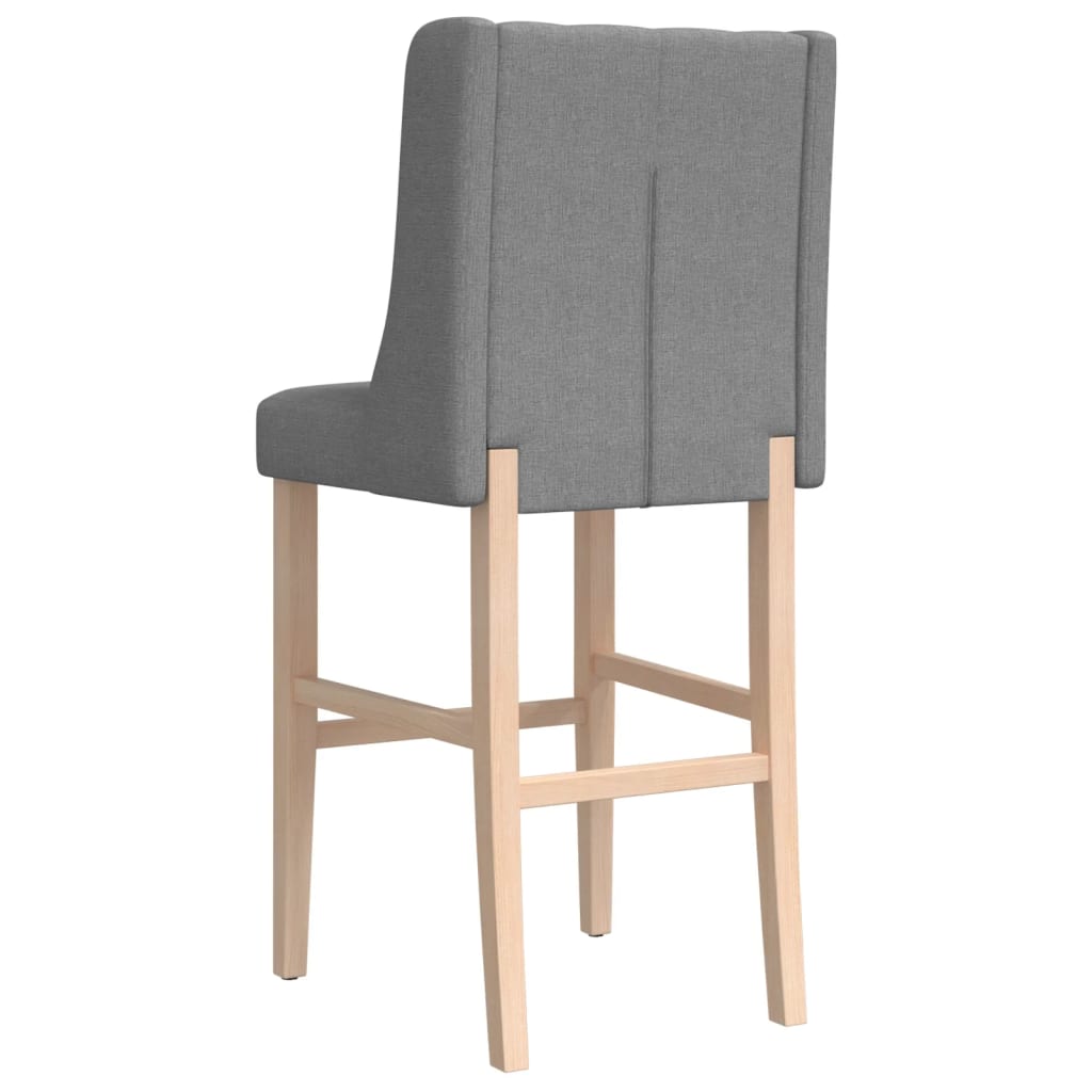 vidaXL Scaune de bar, 2 buc., lemn masiv de hevea și textil vidaXL Scaune de bar, 2 buc., lemn masiv de hevea și textil