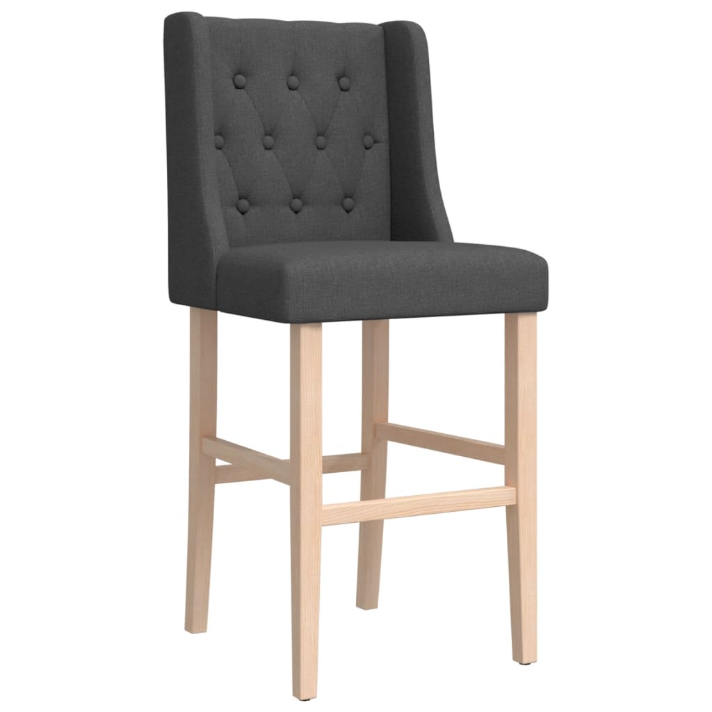 vidaXL Scaune de bar, 2 buc., lemn masiv de hevea și textil vidaXL Scaune de bar, 2 buc., lemn masiv de hevea și textil